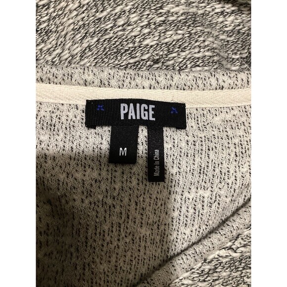 Paige Martine Sweater Marled Cotton V-Neck Pullover Gray M - Picture 5 of 8